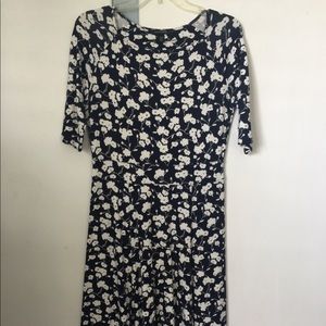 Lands end navy flower dress